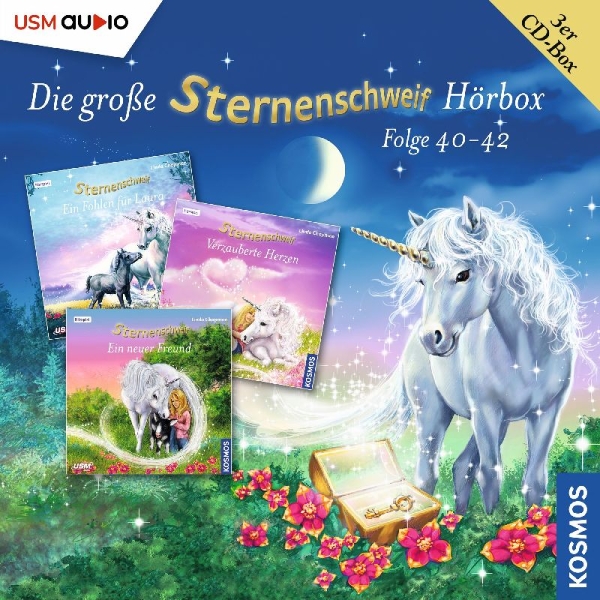 Buchcover und Innenansicht für das Buch: Die große Sternenschweif Hörbox Folgen 40-42 (3 Audio CDs)