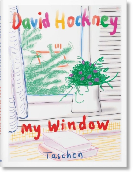 Buchcover und Innenansicht für das Buch: David Hockney. My Window