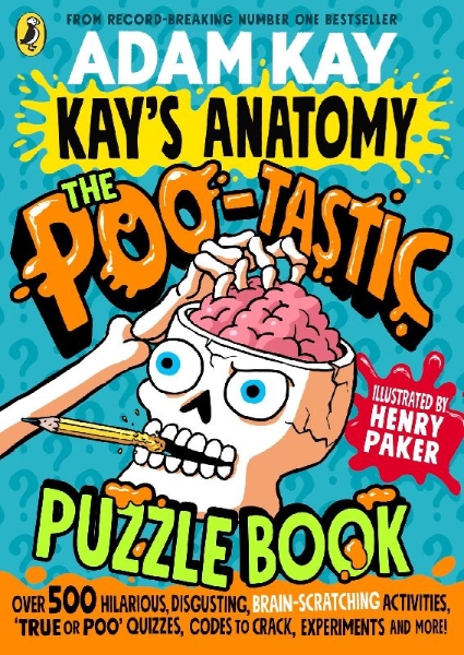 Buchcover und Innenansicht für das Buch: Kay's Anatomy: The Poo-tastic Puzzle Book