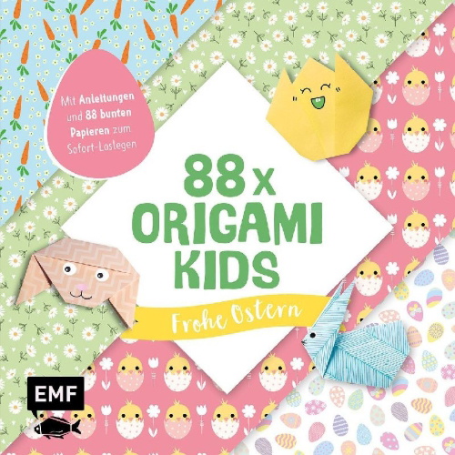 Buchcover und Innenansicht für das Buch: 88 x Origami Kids - Frohe Ostern!