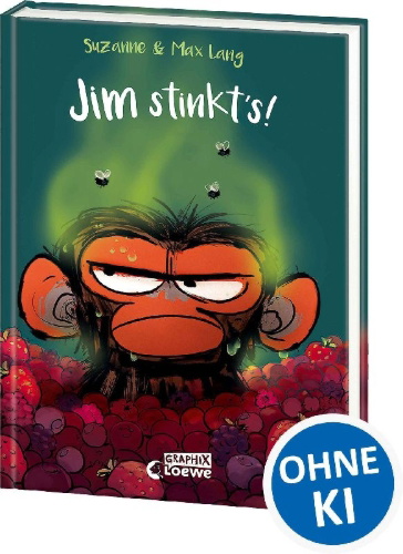Buchcover und Innenansicht für das Buch: Grumpy Monkey - School stinks
