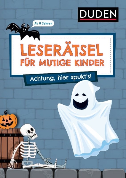 Buchcover und Innenansicht für das Buch: Leserätsel für mutige Kinder - Achtung, hier spukt's! - ab 6 Jahren