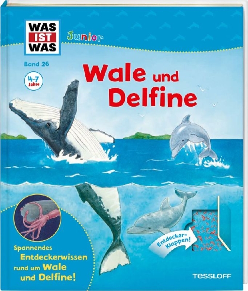 Buchcover und Innenansicht für das Buch: WAS IST WAS Junior 26. Wale und Delfine
