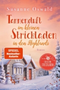 Buchcover und Innenansicht für das Buch: Tannenduft im kleinen Strickladen in den Highlands
