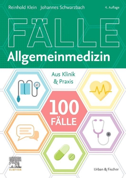 Buchcover und Innenansicht für das Buch: 100 Fälle Allgemeinmedizin