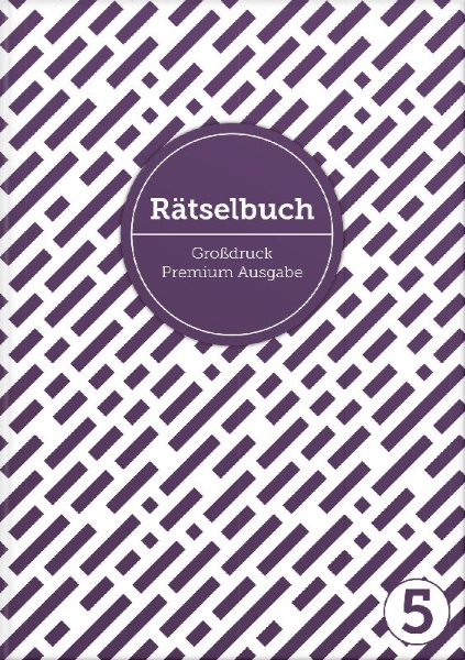 Buchcover und Innenansicht für das Buch: Deluxe Rätselbuch Band 5. XL Rätselbuch in Premium Ausgabe für ältere Leute, Senioren, Erwachsene und Rentner im DIN A4-Format mit extra großer Schrift.