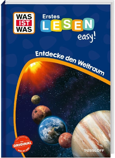 Buchcover und Innenansicht für das Buch: WAS IST WAS Erstes Lesen easy! Entdecke den Weltraum