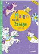 Buchcover und Innenansicht für das Buch: Malen nach Zahlen. Einhörner