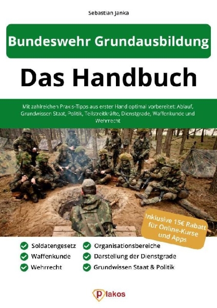 Buchcover und Innenansicht für das Buch: Bundeswehr Grundausbildung - Das Handbuch