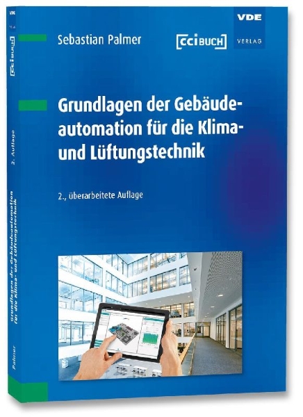 Buchcover und Innenansicht für das Buch: Grundlagen der Gebäudeautomation für die Klima- und Lüftungstechnik