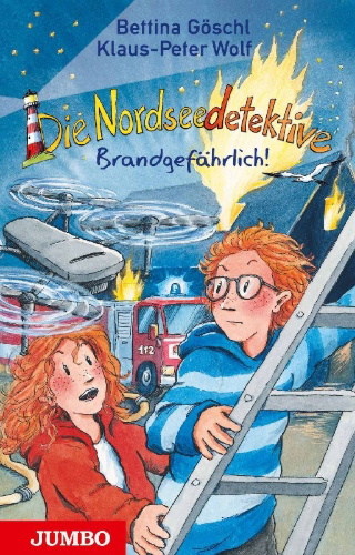 Buchcover und Innenansicht für das Buch: Die Nordseedetektive (Band 12) - Brandgefährlich!