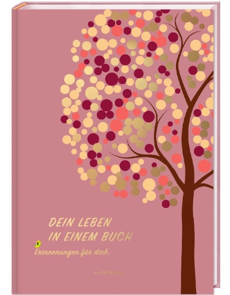 Buchcover und Innenansicht für das Buch: DEIN LEBEN IN EINEM BUCH (rosé)