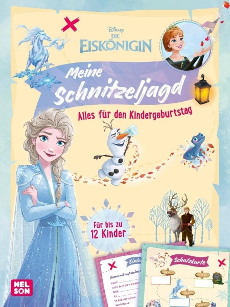 Buchcover und Innenansicht für das Buch: Disney Die Eiskönigin: Meine Schnitzeljagd