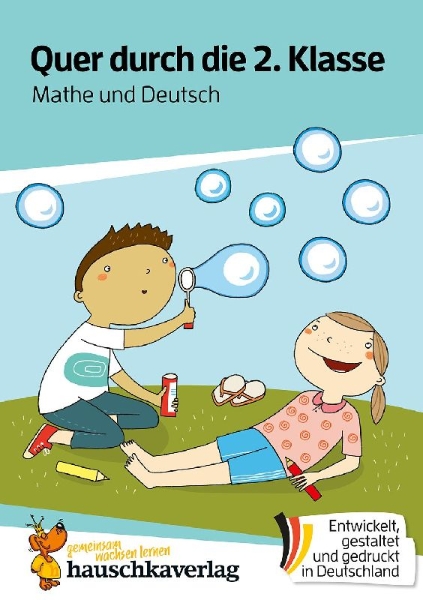 Buchcover und Innenansicht für das Buch: Quer durch die 2. Klasse, Mathe und Deutsch - Übungsblock