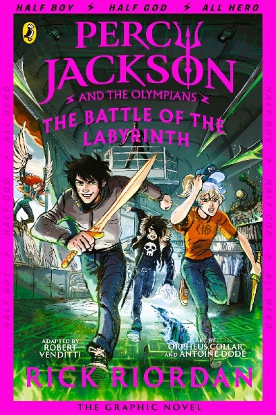 Buchcover und Innenansicht für das Buch: The Battle of the Labyrinth: The Graphic Novel (Percy Jackson Book 4)