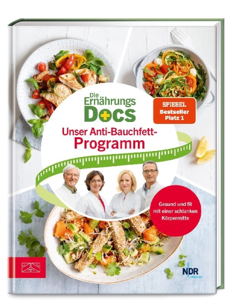 Buchcover und Innenansicht für das Buch: Die Ernährungs-Docs - Unser Anti-Bauchfett-Programm