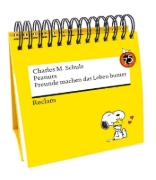 Buchcover und Innenansicht für das Buch: Peanuts. Freunde machen das Leben bunter (Tischaufsteller)