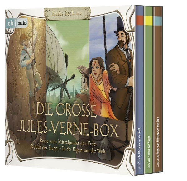 Buchcover und Innenansicht für das Buch: Die große Jules-Verne-Box