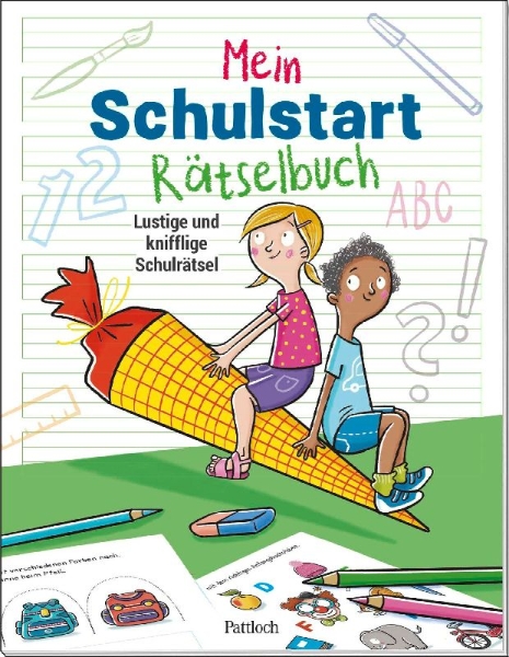 Buchcover und Innenansicht für das Buch: Mein Schulstart-Rätselbuch