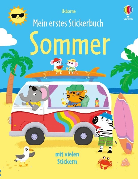 Buchcover und Innenansicht für das Buch: Mein erstes Stickerbuch: Sommer