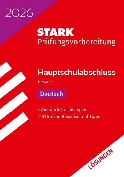 Buchcover und Innenansicht für das Buch: STARK Lösungen zu Deutsch - Hauptschulabschluss 2026 Hessen - Prüfungsvorbereitung