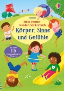 Buchcover und Innenansicht für das Buch: Mein Immer-wieder-Stickerbuch: Körper, Sinne und Gefühle
