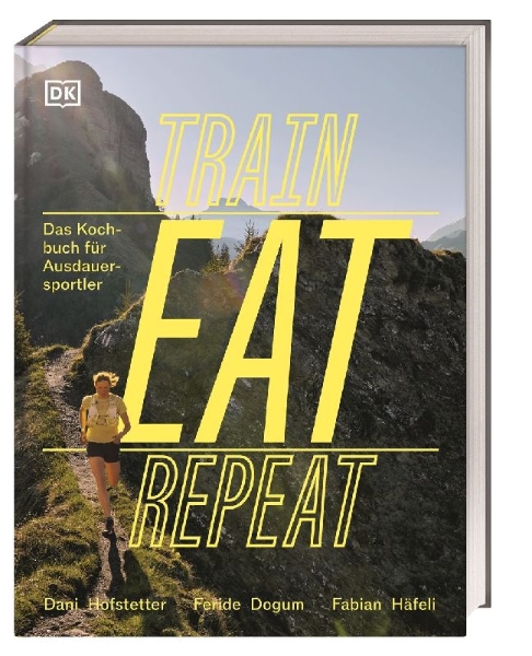 Buchcover und Innenansicht für das Buch: Train, Eat, Repeat