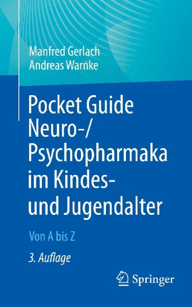 Buchcover und Innenansicht für das Buch: Pocket Guide Neuro-/Psychopharmaka im Kindes- und Jugendalter