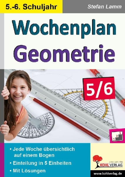 Buchcover und Innenansicht für das Buch: Wochenplan Geometrie / Klasse 5-6