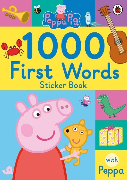 Buchcover und Innenansicht für das Buch: Peppa Pig: 1000 First Words Sticker Book
