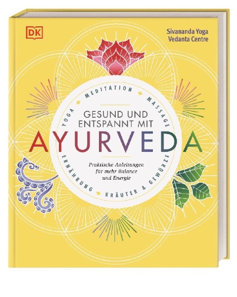 Buchcover und Innenansicht für das Buch: Gesund und entspannt mit Ayurveda