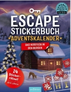Buchcover und Innenansicht für das Buch: Escape-Stickerbuch - Adventskalender - Das Versteck in den Bergen