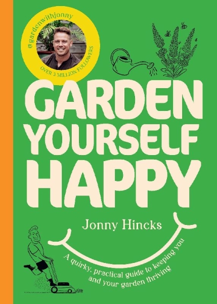 Buchcover und Innenansicht für das Buch: Garden Yourself Happy