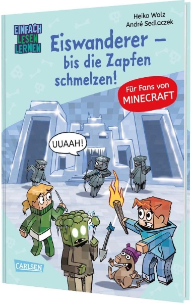 Buchcover und Innenansicht für das Buch: Minecraft 10: Eiswanderer - bis die Zapfen schmelzen!