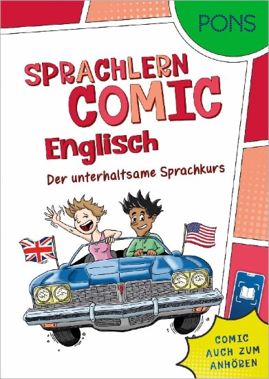 Buchcover und Innenansicht für das Buch: PONS Sprachlern-Comic Englisch