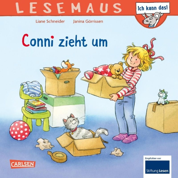 Buchcover und Innenansicht für das Buch: LESEMAUS 66: Conni zieht um
