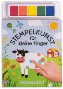 Buchcover und Innenansicht für das Buch: Stempelkunst für kleine Finger. Bauernhof