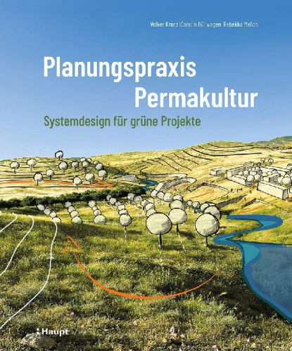 Buchcover und Innenansicht für das Buch: Planungspraxis Permakultur