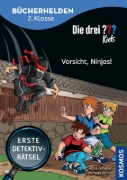 Buchcover und Innenansicht für das Buch: Die drei ??? Kids, Bücherhelden 2. Klasse, Vorsicht, Ninjas!