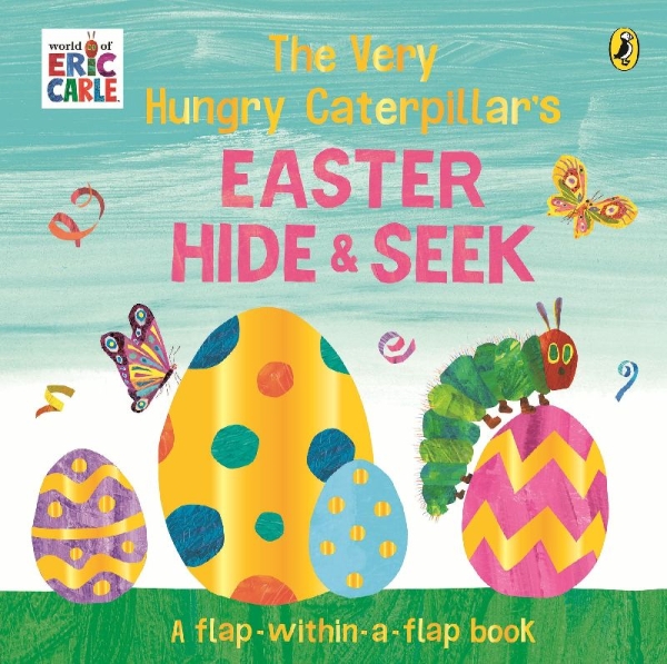 Buchcover und Innenansicht für das Buch: The Very Hungry Caterpillar's Easter Hide-and-Seek
