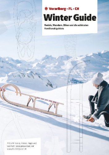 Buchcover und Innenansicht für das Buch: Winter Guide. Rodeln, Wandern, Biken und die schönsten Familienskigebiete