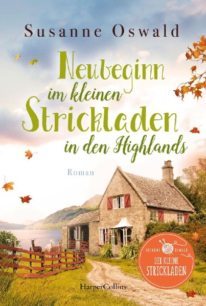 Buchcover und Innenansicht für das Buch: Neubeginn im kleinen Strickladen in den Highlands