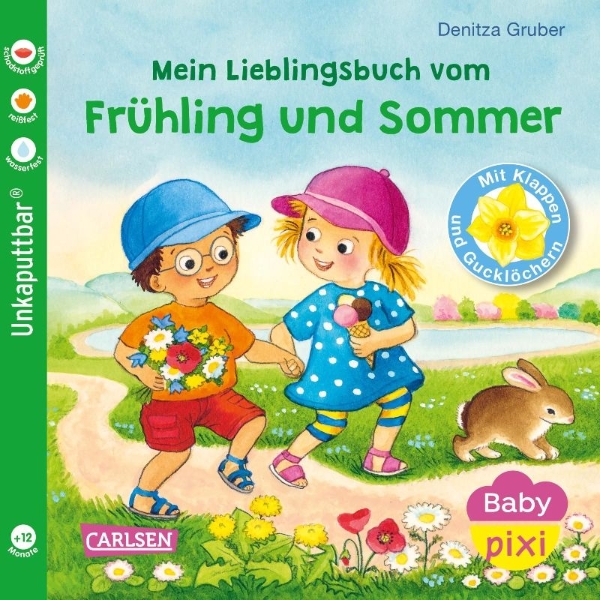Buchcover und Innenansicht für das Buch: Baby Pixi (unkaputtbar) 168: Mein Lieblingsbuch vom Frühling und Sommer
