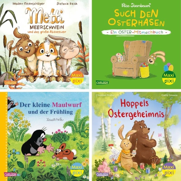 Buchcover und Innenansicht für das Buch: Maxi-Pixi-4er-Set 124: Der Frühling ist da! (4x1 Exemplar)
