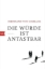 Buchcover und Innenansicht für das Buch: Die Würde ist antastbar