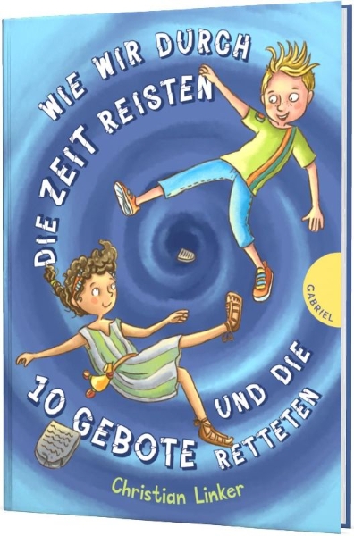 Buchcover und Innenansicht für das Buch: Wie wir durch die Zeit reisten und die 10 Gebote retteten
