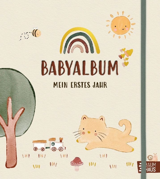 Buchcover und Innenansicht für das Buch: Babyalbum - Mein erstes Jahr