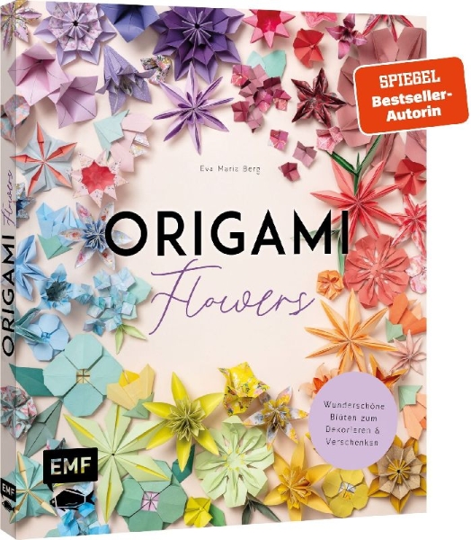 Buchcover und Innenansicht für das Buch: Origami-Flowers - Wunderschöne Blüten zum Dekorieren & Verschenken