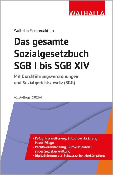 Buchcover und Innenansicht für das Buch: Das gesamte Sozialgesetzbuch SGB I bis SGB XIV