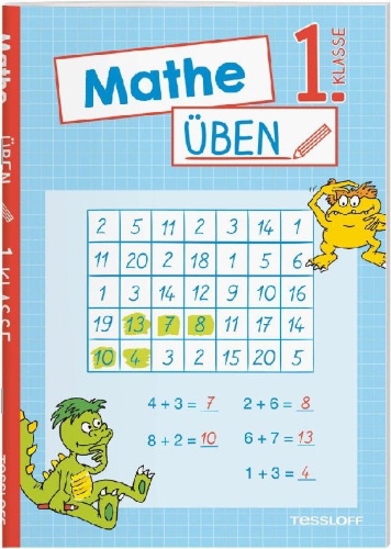 Buchcover und Innenansicht für das Buch: Mathe üben 1. Klasse